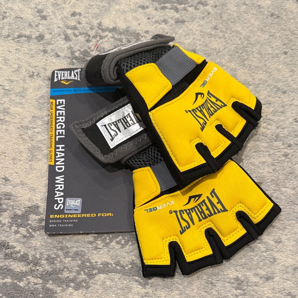 Everlast Yellow and Black Evergel Boxing Hand Wraps Large